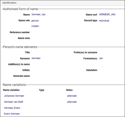 Name variations